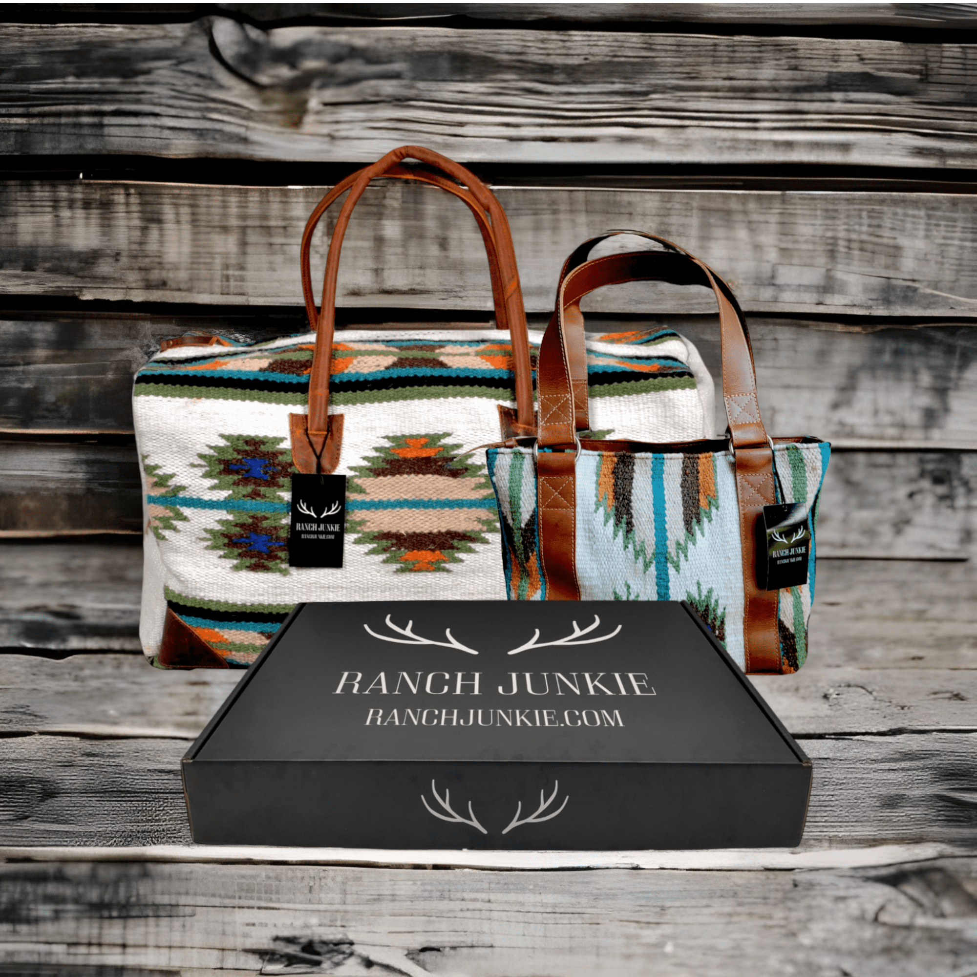 Bundle Deal- Aspen Wool Southwestern Boho Aztec Large Weekender Duffel Bag +Aspen Handwoven Wool Tote Purse Luggage & BagsRanch Junkie